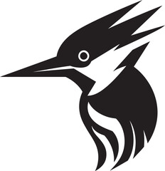 Woodpecker Bird Logo Design Black Geometric Black Woodpecker Bird Logo Design Abstract