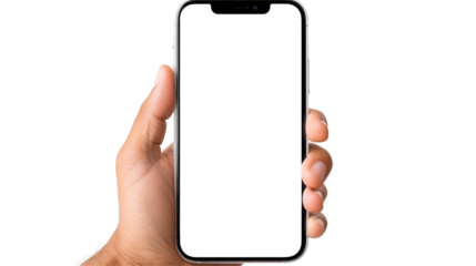 Hand is holding a smartphone 