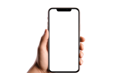 Hand is holding a smartphone 
