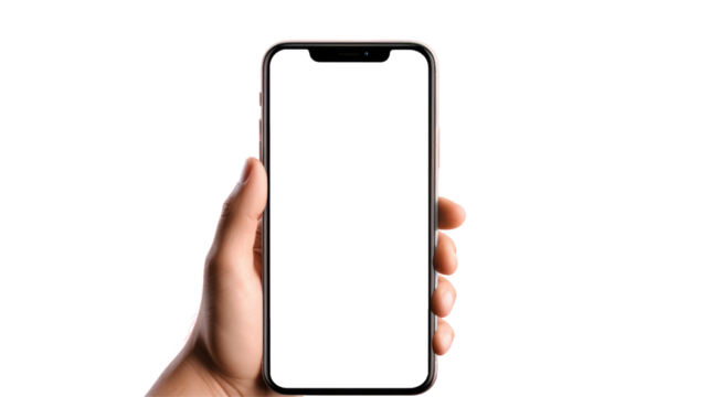 Hand is holding a smartphone 