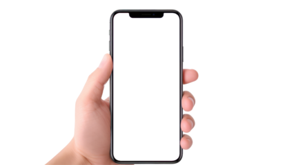 Hand is holding a smartphone 