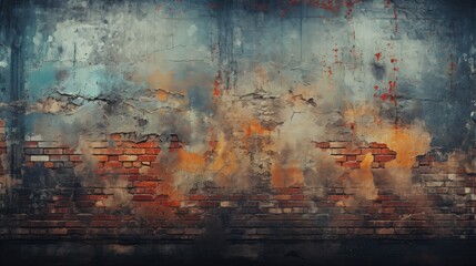 Vibrant urban wall: artistic grunge with weathered texture