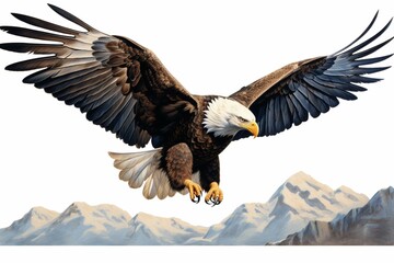 PNG image of an eagle. Generative AI