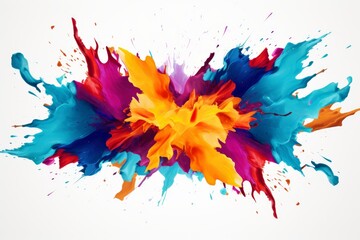 Fototapeta na wymiar Colorful Splattering Paint on White Background