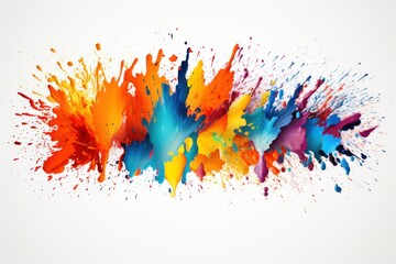 Fototapeta premium Colorful Splattering Paint on White Background