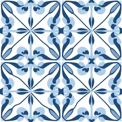 Behang Portugese tegeltjes Azulejo seamless texture pattern tile