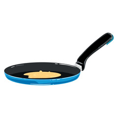 Isolated frying pan with pancakes Vector illustration