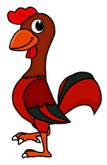 Cartoon illustration of a funny rooster