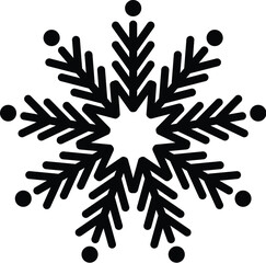 Snowflake icon, vector illustration. Flat design style with black color.