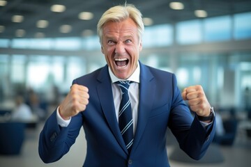 Businessman fired up and full of energy