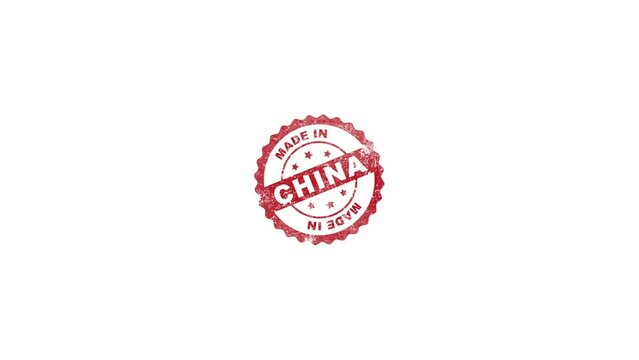 Made in china Badge Animation cool animation of a made in china badge seal certificate with stars 