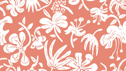 Fototapeta na wymiar Drawing floral abstract and minimalist perfect for textiles and decoration