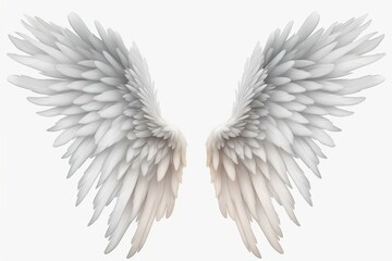 White wings with a realistic design, isolated on a transparent background. Generative AI