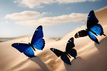 butterfly on blue sky background