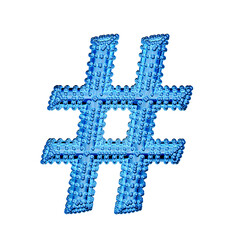 Obraz premium Small spheres on the blue ice symbol