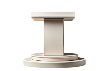 White podim for public speaking, with transparencies, PNG format