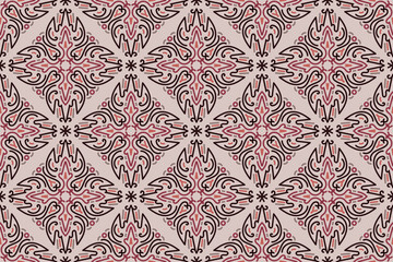 Fabric print seamless pattern with vintage ornament