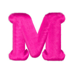 Pink fur symbol. letter m