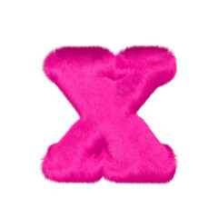 Pink fur symbol. letter x