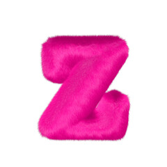 Pink fur symbol. letter z