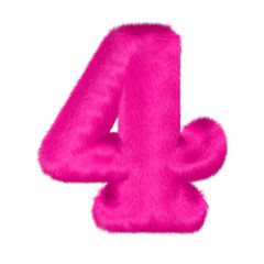 Pink fur symbol. number 4