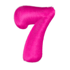 Pink fur symbol. number 7