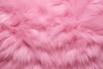 Obraz premium Pink soft plush fur background. Coral fluffy fabric coat. Texture of pastel pink shaggy fur. Wool texture. Winter fashion concept