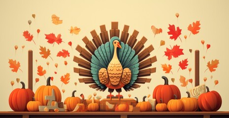 thanksgiving banner in modern style Generative AI