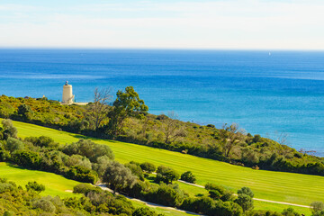 Carbonera lighthouse, Punta Mala, La Alcaidesa, Spain.