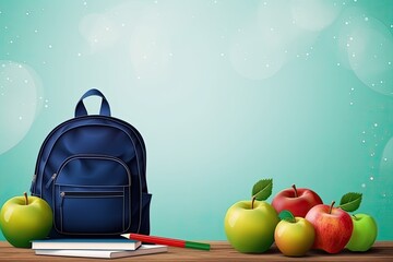 back to school concept Background consists of school bags and school supplies, boards and free space.