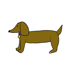 Ilustración de perro salchicha adorable