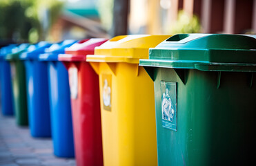 Colorful Freight Containers Lined Up on a Roadway