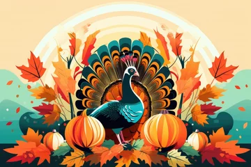 Deurstickers beautiful thanksgiving art Generative AI © SKIMP Art