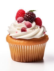 Cupcake Professional Studio Shot Isolated on Clear Background, Food Photography, Generative AI