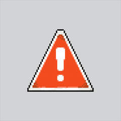 Pixel art illustration warning sign. Pixelated warning sign. warning sign traffic
icon pixelated for the pixel art game and icon for website and video game.
old school retro.