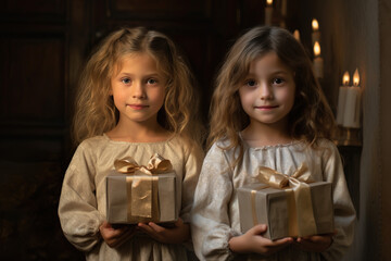 Christmas magic, children's joy. Presents & Gifts