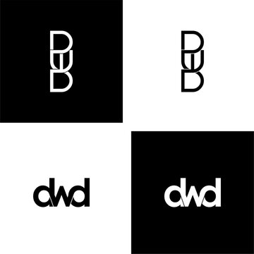 dwd initial letter monogram logo design set