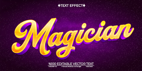 Shiny Magician Editable Vector 3D Text Effect