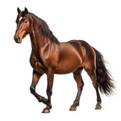 Portrait of a horse (stallion) standing isolated on white background