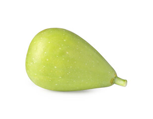 One fresh green fig isolated on white