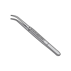 Kids drawing Cartoon Vector illustration tweezers Isolated on White Background