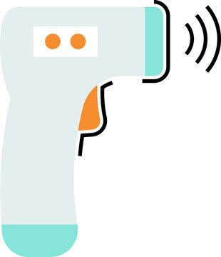 recommend clip art: Thermometer gun two color icon
