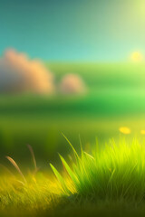 Fototapeta na wymiar green grass and sun