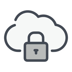 Cloud storage icon symbol vector image. Illustration of the database server hosting cloud system digital design image