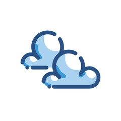 Cloud storage icon symbol vector image. Illustration of the database server hosting cloud system digital design image