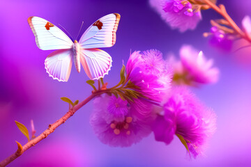 Naklejka premium butterfly on flower