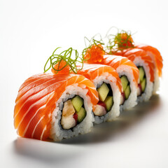 Sushi Studio Shot Isolated on Clear Background, Food Photography, Generative AI