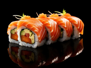 Sushi Studio Shot Isolated on Clear Background, Food Photography, Generative AI