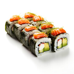 Sushi Studio Shot Isolated on Clear Background, Food Photography, Generative AI