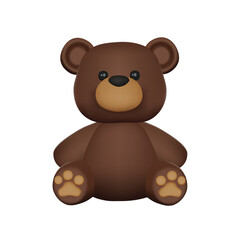 Cute 3D Vector Character Bear Toy